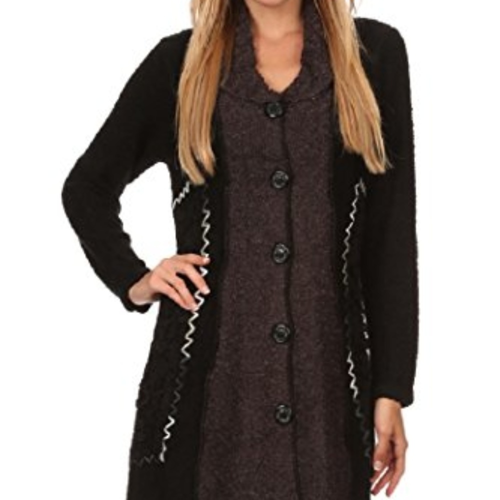 Polyester Snaggy Knit Button Down Cardigan